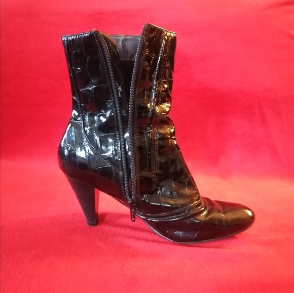 Patent Leather Alligator Ankle Boots - Picture 6 of 9